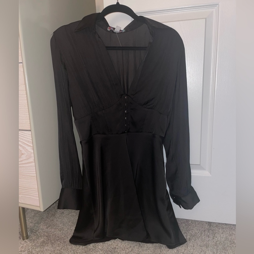 UO Phoebe Corseted Shirt Dress